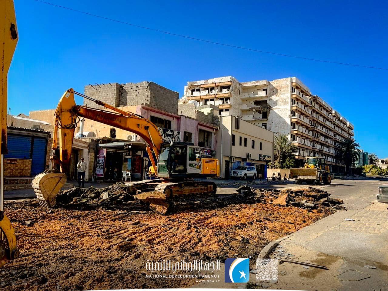 الجهاز الوطني للتنمية : صيانة طريق المعبد سيمافرو عمارة التأمين